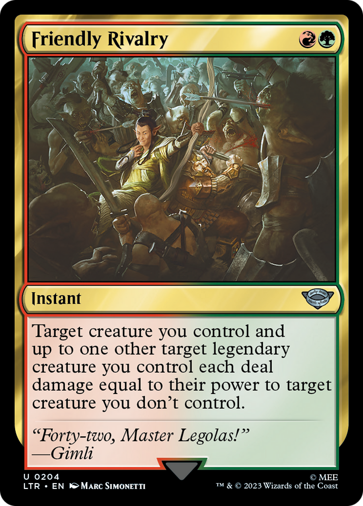Friendly Rivalry [The Lord of the Rings: Tales of Middle-earth]