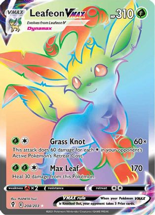 Leafeon VMAX - 204/203 (Secret) [SWSH07: Evolving Skies] - Holofoil