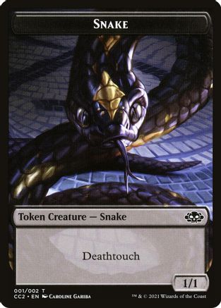 Snake // Zombie Double-Sided Token [Commander Collection: Black] Foil