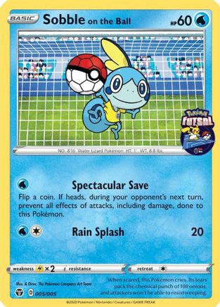 Sobble on the Ball - 005/005 (Pokemon Futsal) [Miscellaneous Cards & Products]