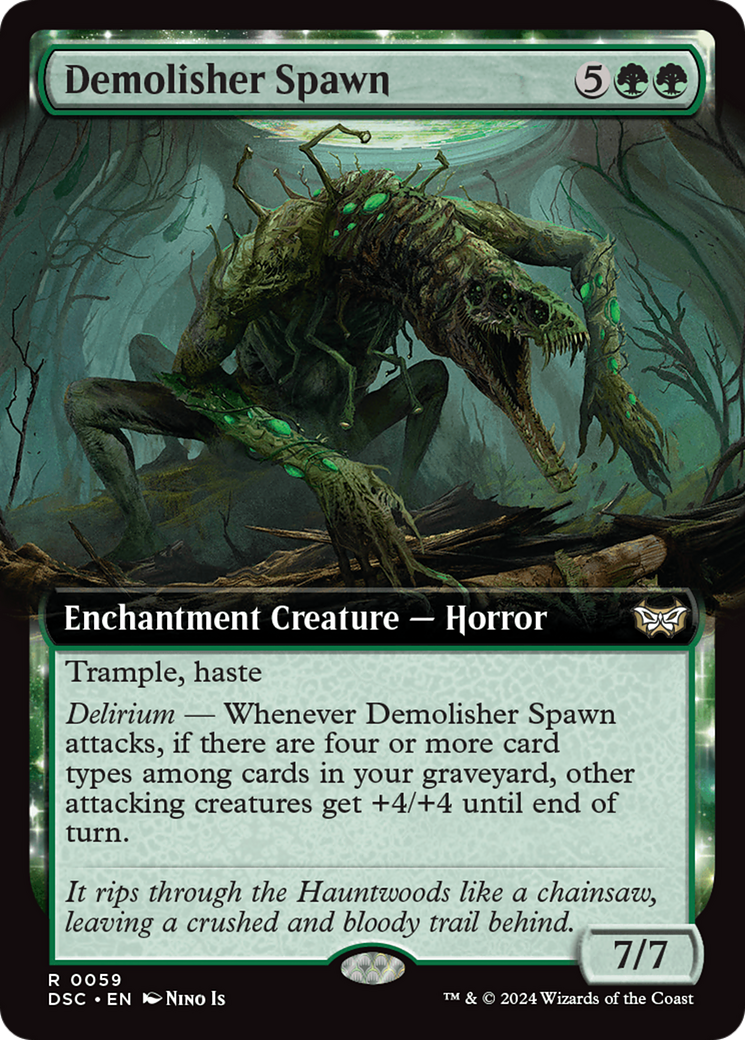 Demolisher Spawn (Extended Art): (Extended Art, enchantment) [Duskmourn: House of Horror Commander]