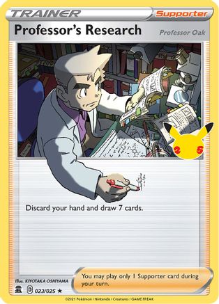 Professor's Research - 23/025 [Professor Oak] [SWSH Celebrations] - Holofoil