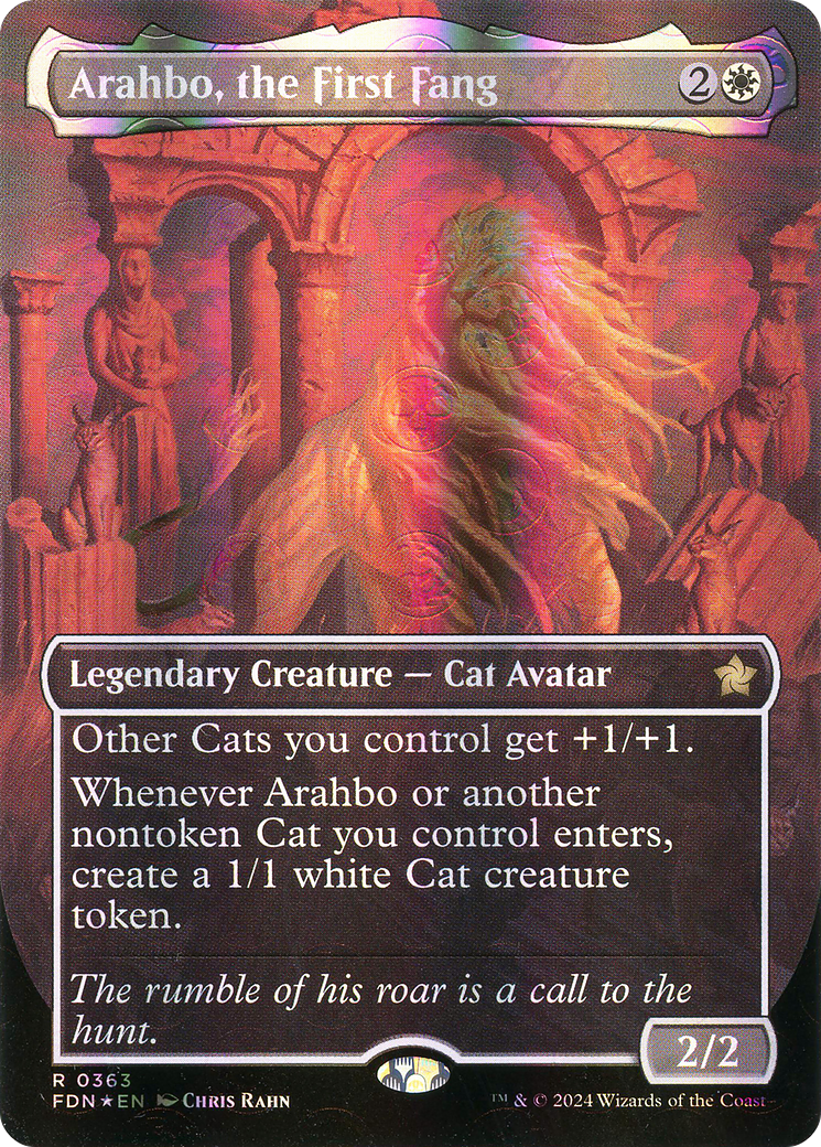 Arahbo, the First Fang (Borderless) (Mana Foil) - Foundations Foil