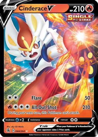 Cinderace V - 44/264 [SWSH08: Fusion Strike] - Holofoil