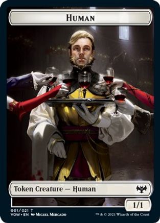 Human (001) // Vampire (016) Double-Sided Token [Innistrad: Crimson Vow] Foil