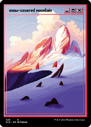 Snow-Covered Mountain (PixelSnowLands.jpg) (Foil Etched) [Secret Lair Drop Series] Foil