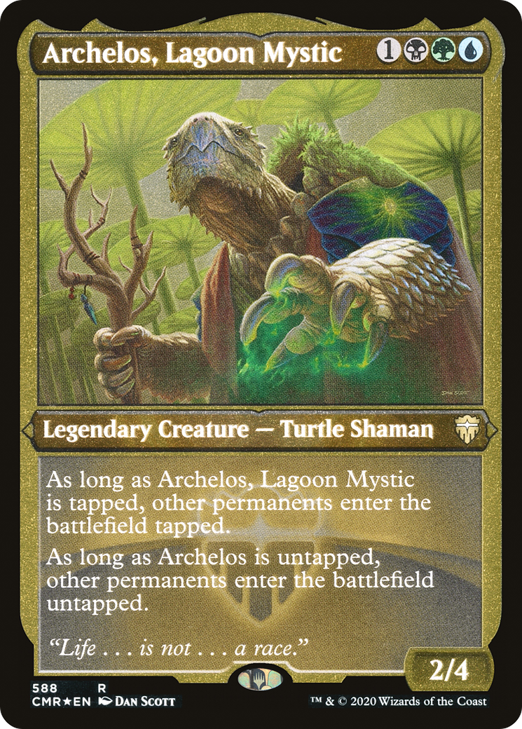 Archelos, Lagoon Mystic (Foil Etched) - Commander Legends Foil