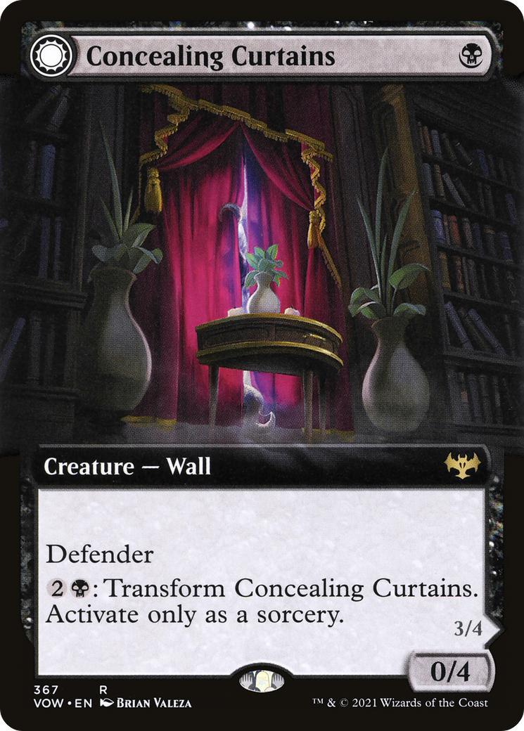 Concealing Curtains (Extended Art): (Extended Art, Double Faced Transform) [Innistrad: Crimson Vow]