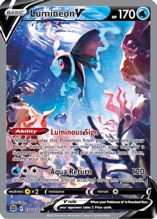 Lumineon V - 156/172 (Alternate Full Art) [SWSH09: Brilliant Stars] - Holofoil