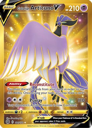 Galarian Articuno V - 181/172 (Secret) [SWSH09: Brilliant Stars] - Holofoil