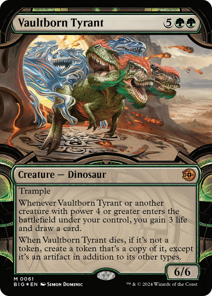 Vaultborn Tyrant (Showcase) (Raised Foil) [Outlaws of Thunder Junction Vaultborn Tyrant (Showcase) (Raised Foil) [Outlaws of Thunder Junction