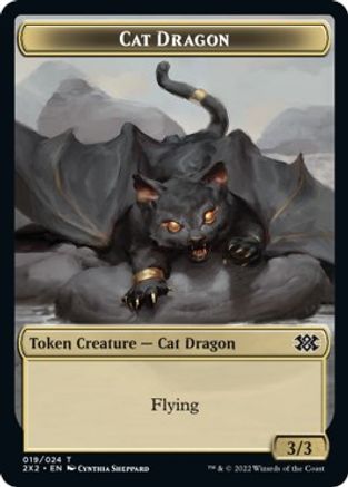 Cat Dragon // Spirit (002) Double-Sided Token [Double Masters 2022]