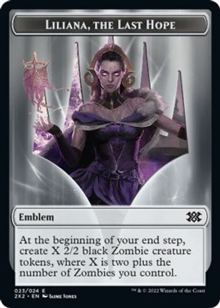 Liliana, the Last Hope Emblem // Spirit (002) Double-Sided Token [Double Masters 2022 Tokens]