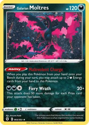 Galarian Moltres (Cosmos Holo) 093/203 [Miscellaneous Cards & Products]
