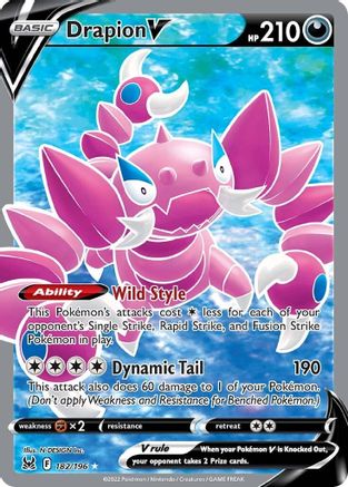 Drapion V - 182/196 (Full Art) [SWSH11: Lost Origin] - Holofoil