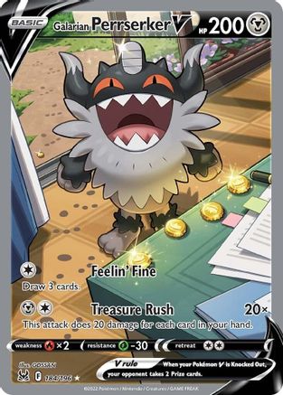 Galarian Perrserker V - 184/196 (Alternate Full Art) [SWSH11: Lost Origin] - Holofoil