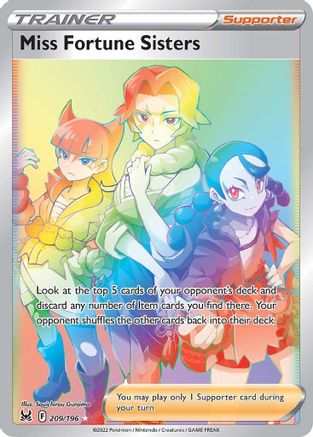 Miss Fortune Sisters - 209/196 (Secret) [SWSH11: Lost Origin] - Holofoil