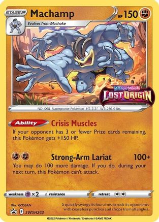 Machamp - SWSH243 (Prerelease) [SWSH Sword & Shield Promo Cards] - Holofoil
