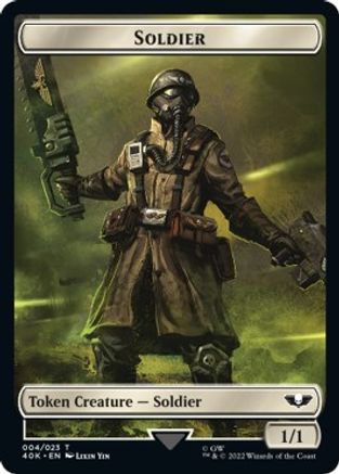 Soldier (004) // Arco-Flagellant Double-Sided Token (Surge Foil) [Warhammer 40,000 Tokens]