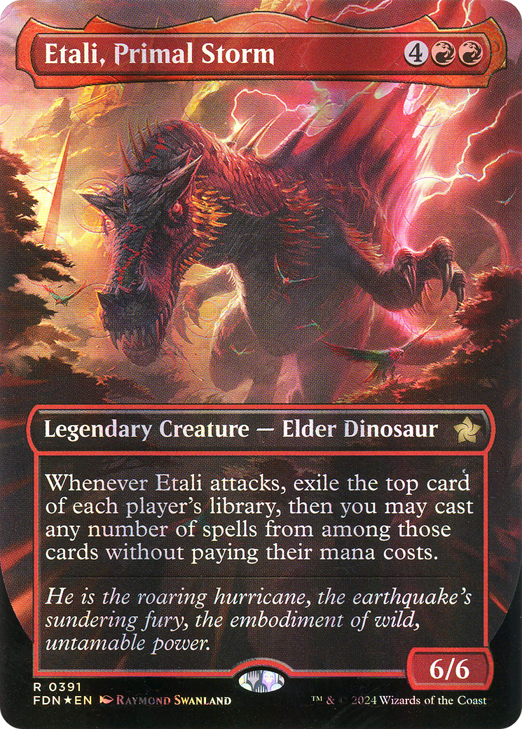 Etali, Primal Storm (Borderless) (Mana Foil) [Foundations] Foil