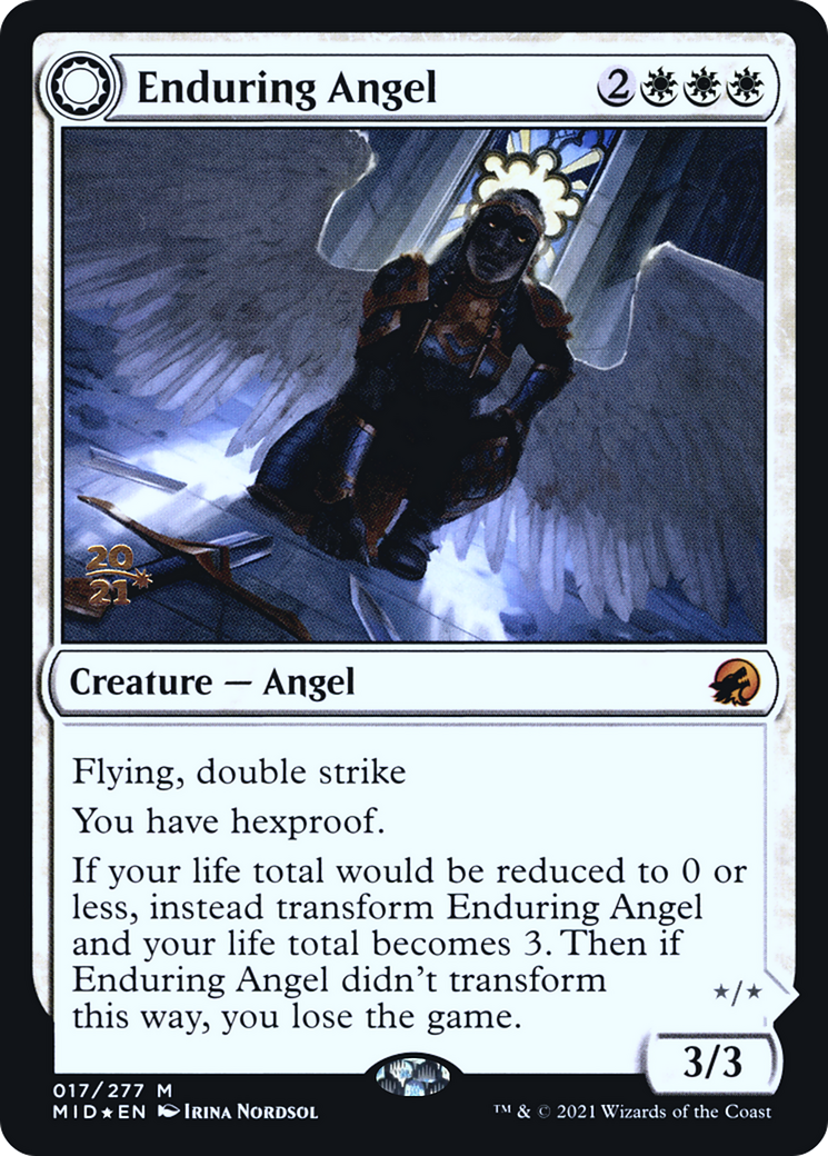 Enduring Angel: (Double Faced Transform) [Innistrad: Midnight Hunt Promos] Foil