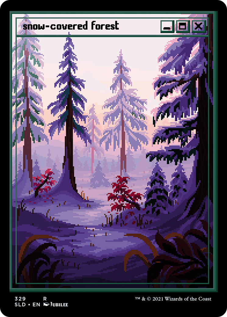 Snow-Covered Forest (PixelSnowLands.jpg) [Secret Lair Drop] Foil