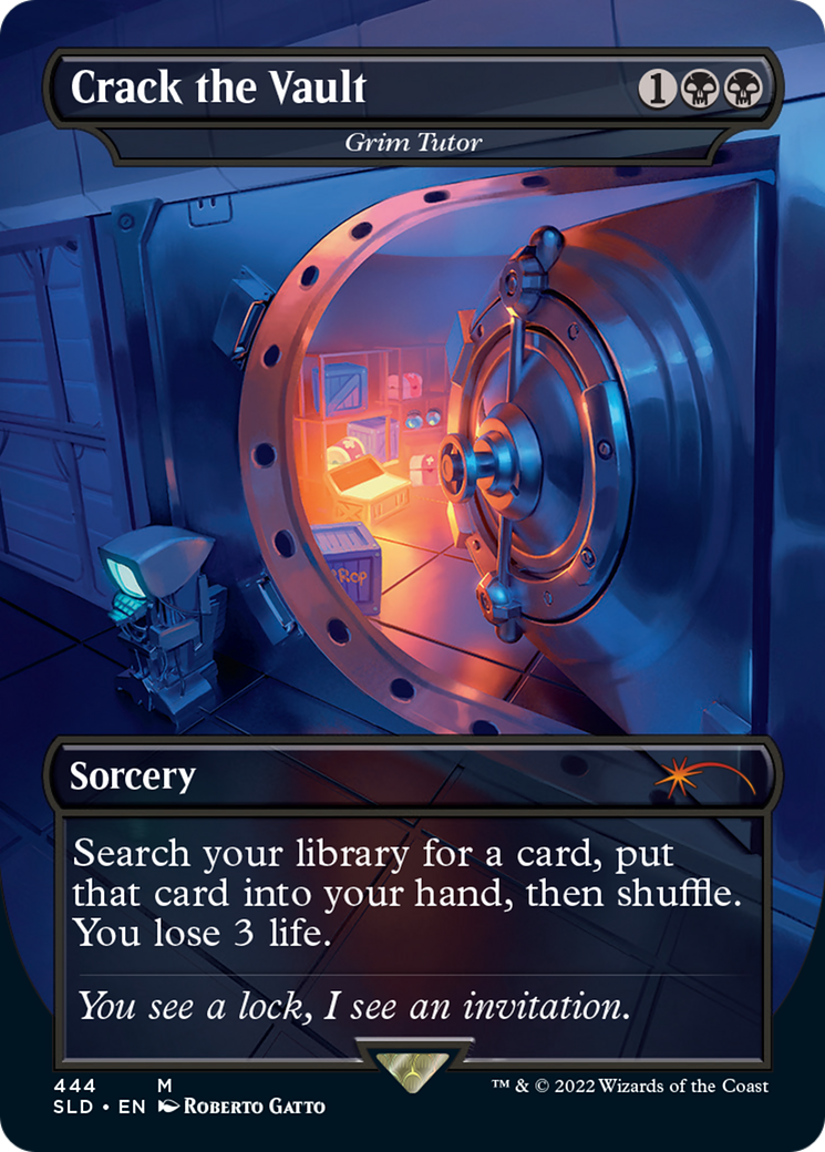 Crack the Vault - Grim Tutor (Borderless) [Secret Lair Drop] / Crack the Vault