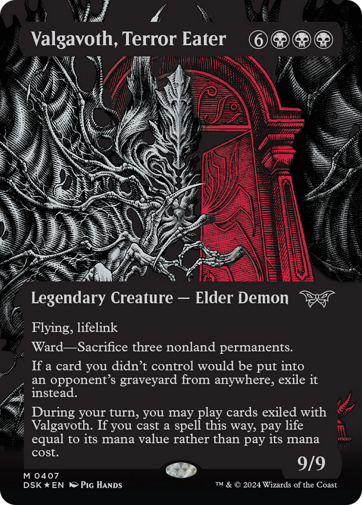 Valgavoth, Terror Eater (Showcase) (Textured) [Duskmourn: House of Hor Valgavoth, Terror Eater (Showcase) (Textured) [Duskmourn: House of Hor