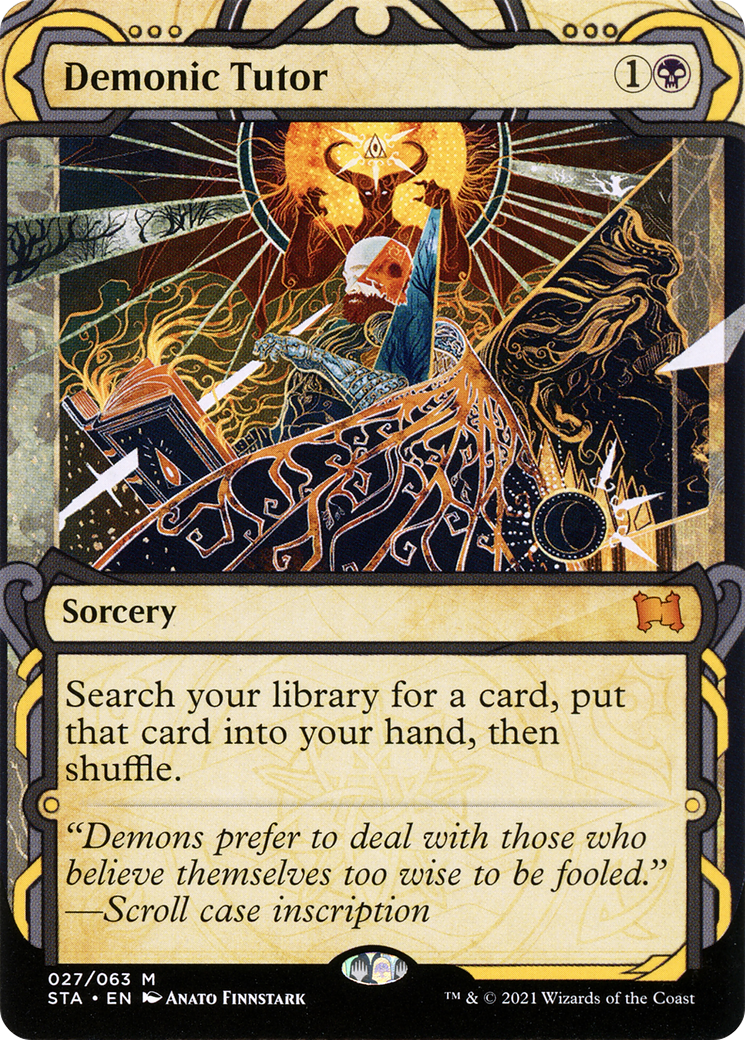 Demonic Tutor: (Showcase) (Borderless) [Strixhaven Mystical Archive]