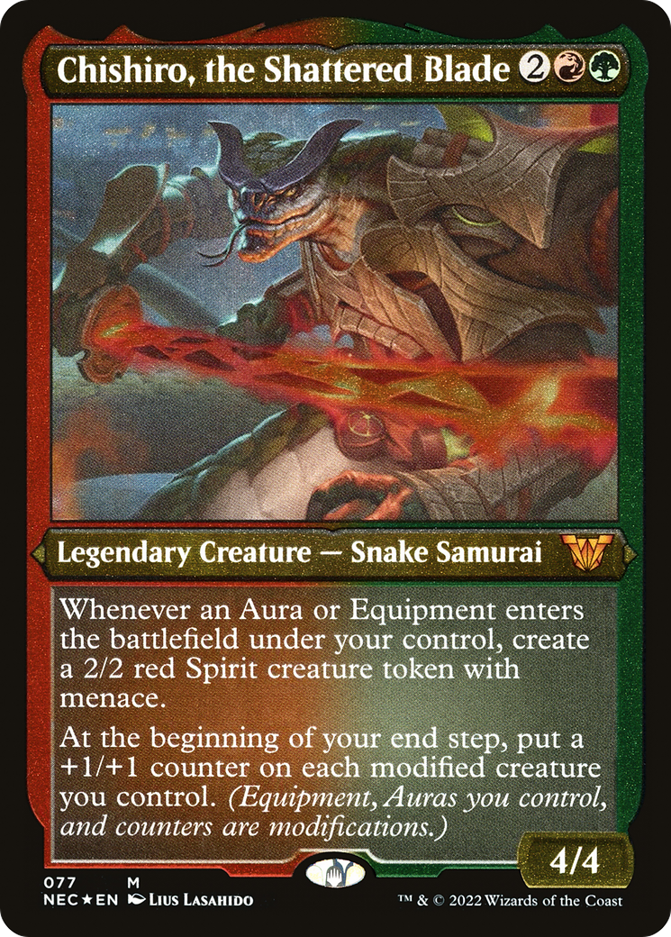 Chishiro, the Shattered Blade (Display Commander) - Thick Stock - Neon Dynasty Commander Foil