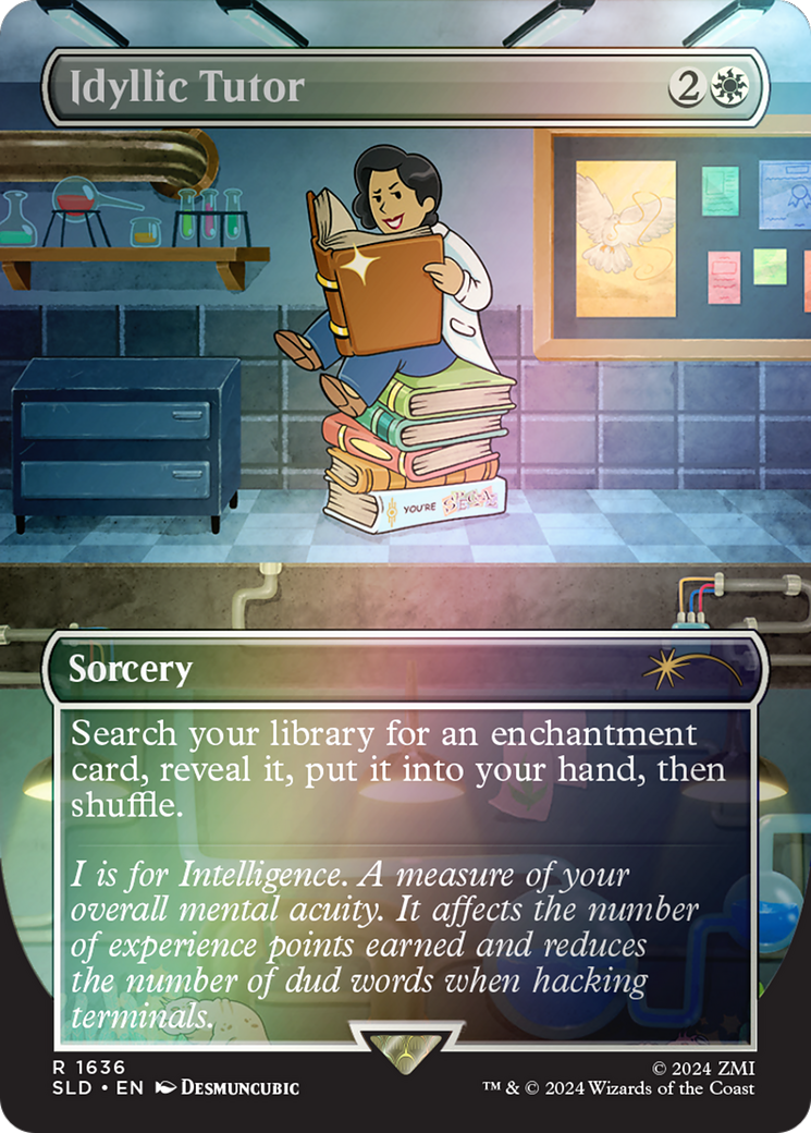 Idyllic Tutor (1636) (Rainbow Foil) (Borderless) [Secret Lair Drop] Foil