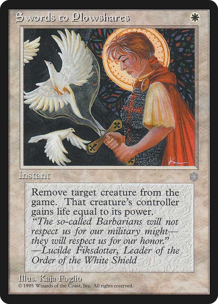 mtg final fantasy swords to plowshares Magic the Gathering Proxy Card Text Swords to Plowshares Universes