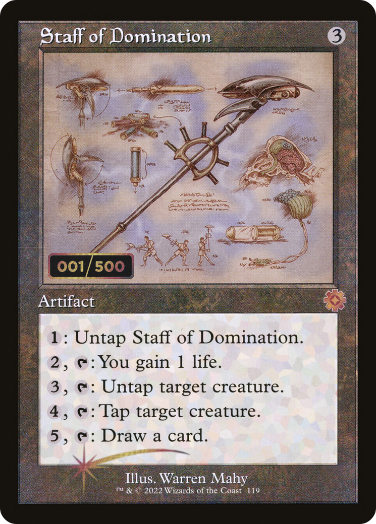 Staff of Domination (Retro Schematic) (Serialized) [The Brothers' War Retro Artifacts] [462/500]