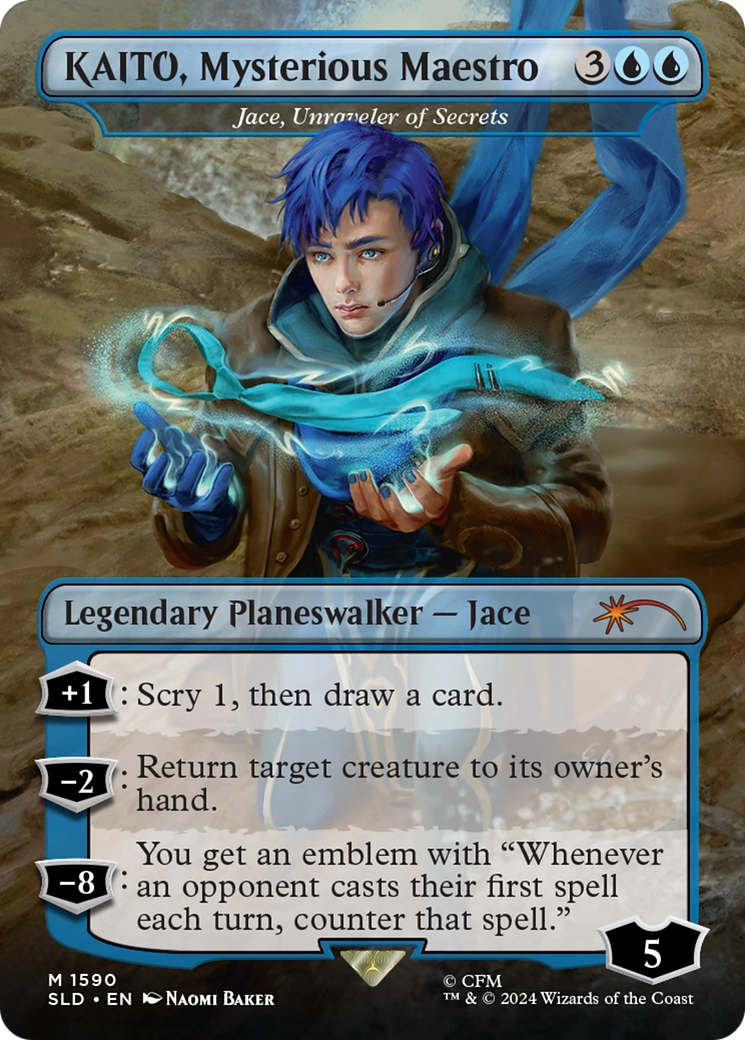 KAITO, Mysterious Maestro - Jace, Unraveler of Secrets [Secret Lair Drop] / KAITO, Mysterious Maestro (Borderless)