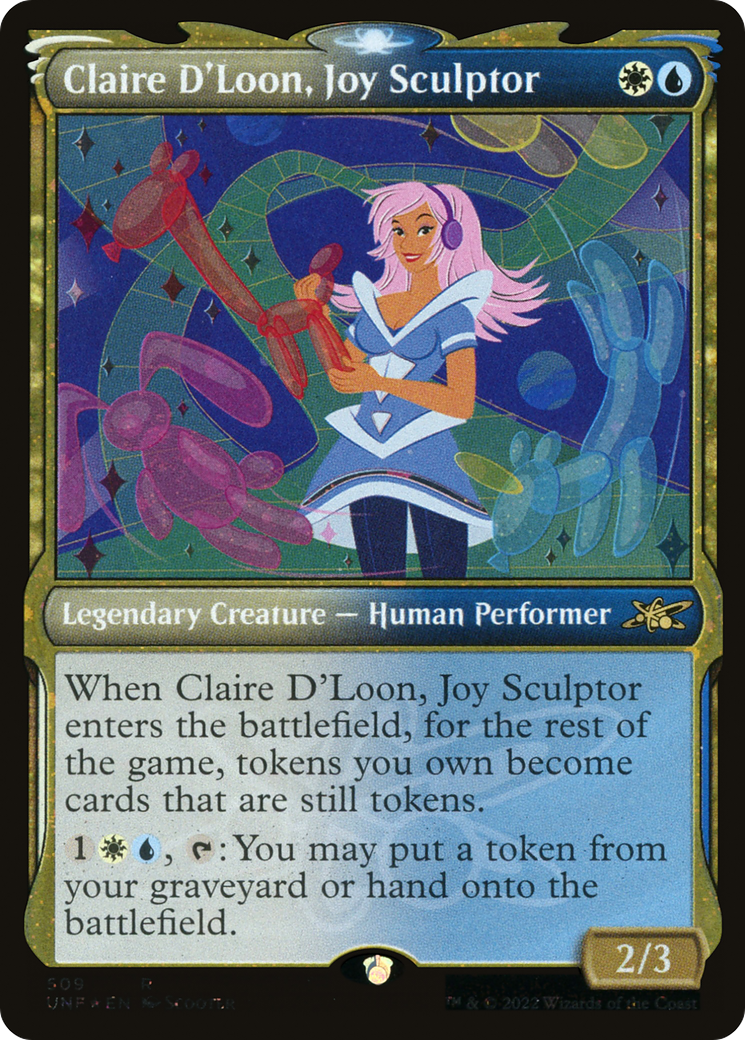 Claire D'Loon, Joy Sculptor (Showcase) (Galaxy Foil) - Unfinity: (Showcase) Foil