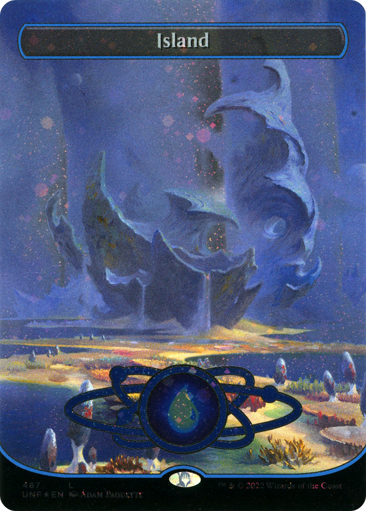 Island (487) (Borderless) (Galaxy Foil) - [Unfinity] Foil