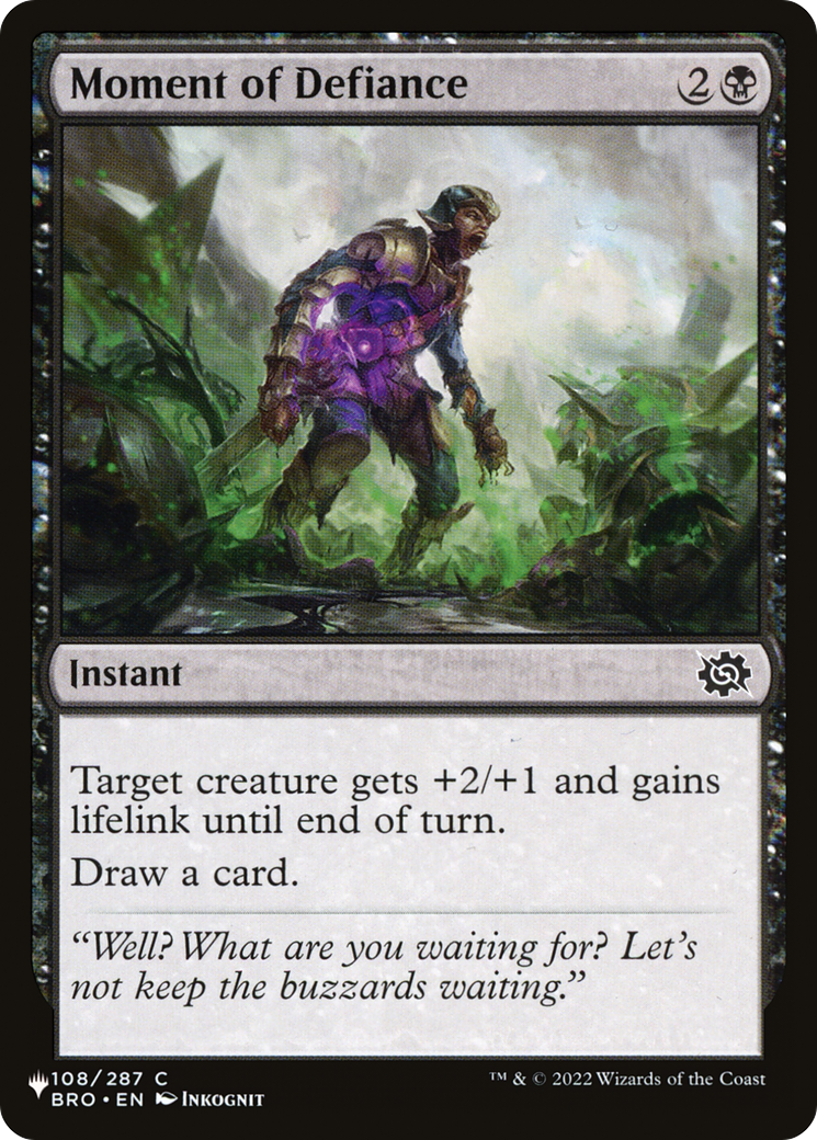 Moment of Defiance - [The List]