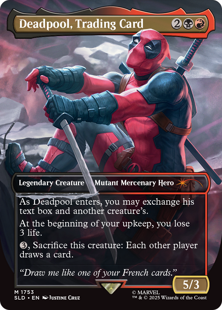 Deadpool, Trading Card (1753) (Borderless) [Secret Lair Drop Series]