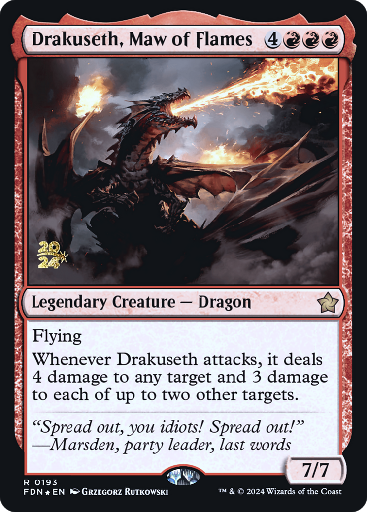 Drakuseth, Maw of Flames (FDN) [Foundations Promos] Foil