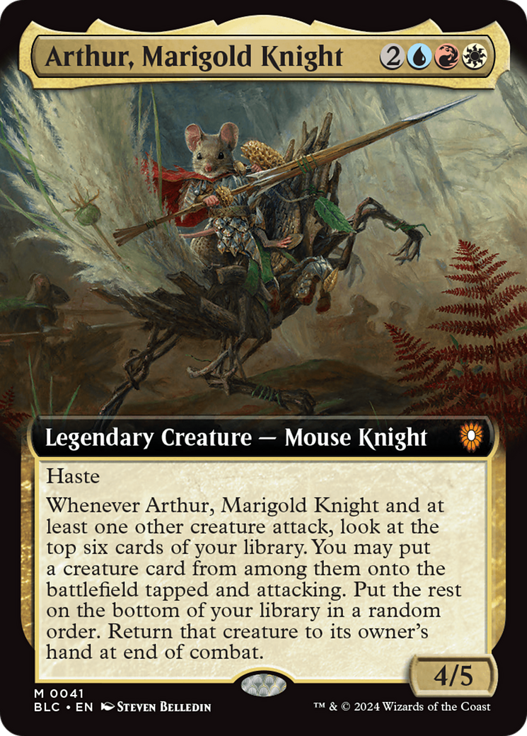 Arthur, Marigold Knight (Extended Art) - Bloomburrow Commander: (Extended Art)