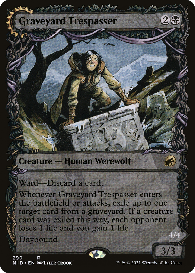 Graveyard Trespasser (Showcase): (Showcase, Double Faced Transform) [Innistrad: Midnight Hunt]