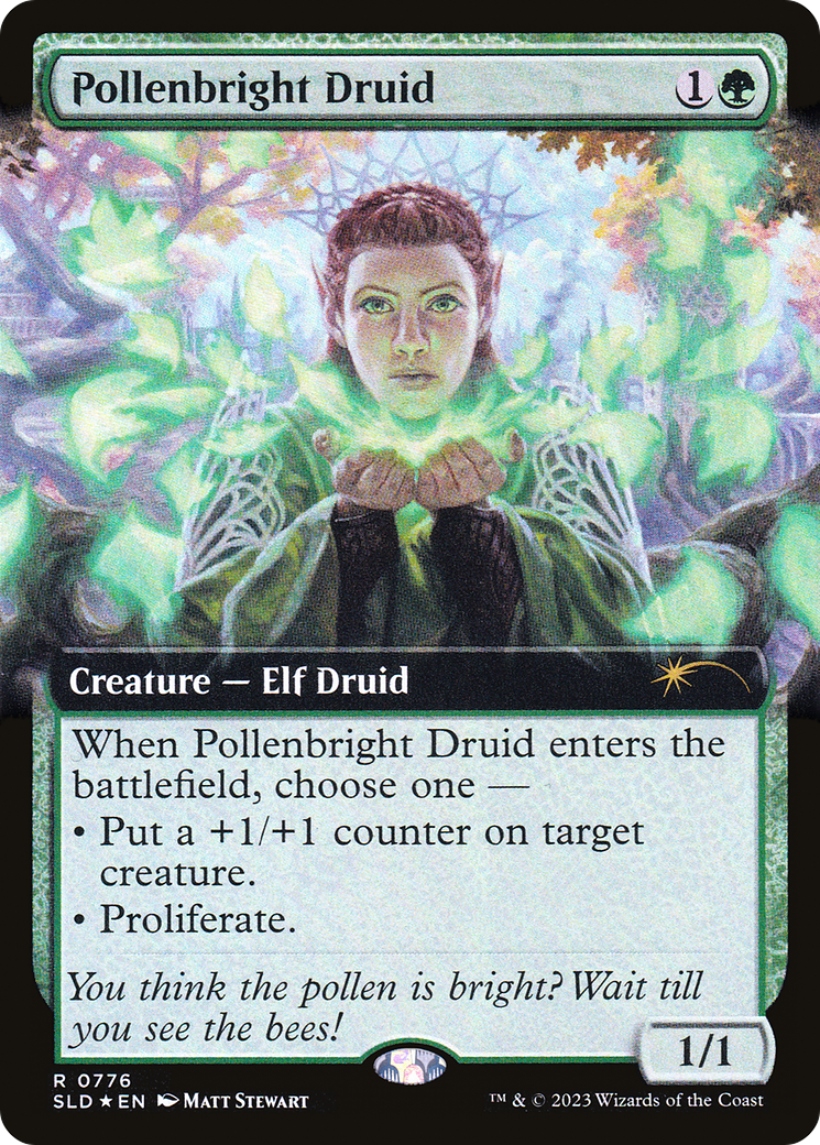Pollenbright Druid (Extended Art) [Secret Lair Drop]: (Extended Art) Foil