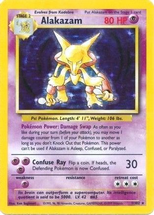 Alakazam 001 [Base Set]  - 1st Edition Holofoil