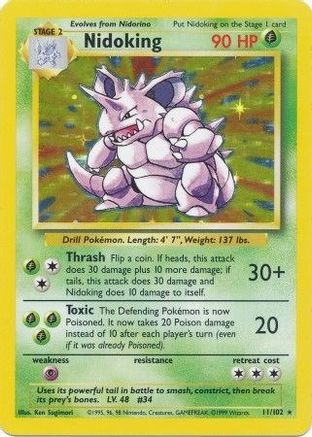 Nidoking 011 [Base Set]  - Holofoil