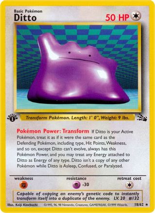 Ditto - 18/62 [WOTC Fossil] - 1st Edition