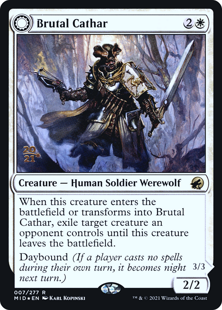 Brutal Cathar - Innistrad: Midnight Hunt Promos: (Double Faced Transform) Foil