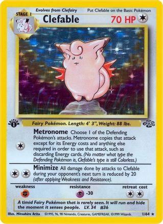 Clefable (1) (1) 001  - Unlimited Holofoil Jungle - Holo Rare