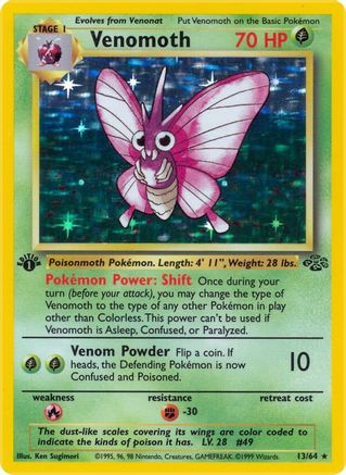 Venomoth (13) (13) 013  - Unlimited Holofoil Jungle - Holo Rare