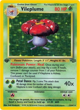 Vileplume (15) (15) 015  - Unlimited Holofoil Jungle - Holo Rare
