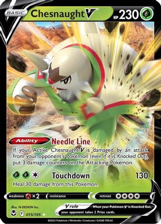 Chesnaught V - 15/195 [SWSH12 Silver Tempest] - Holofoil